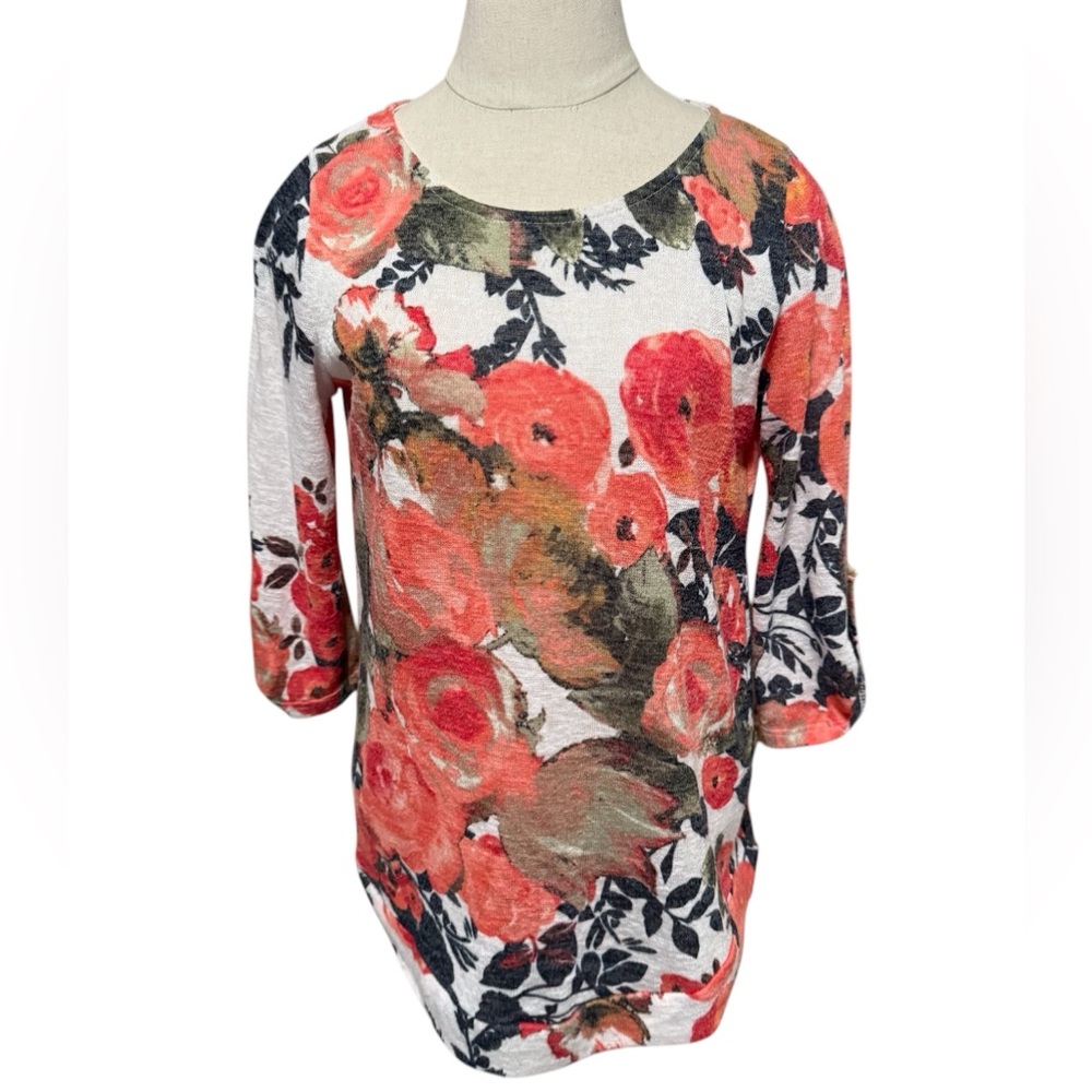 Flamingo Urban Floral Blouse - Coral and Black